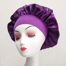 1 Miếng Thoáng khí Xa ten Ngủ Cho Tóc Xoăn - Mềm mại Lụa Với Đàn hồi Ban nhạc Đối với phụ nữ - Giữ Của bạn Tóc Khỏe mạnh Và Tất cả Đêm Dài , Tóc Mũ bảo vệ , Làm đẹp Và Trang điểm Mũ lưỡi trai , Đàn hồi Rộng Có viền Đang ngủ Mũ lưỡi trai - Màu tím - Xem 2