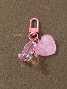 1只卡通熊形狀丙烯酸鑰匙扣,適用於書包、耳機、錢包、鑰匙等