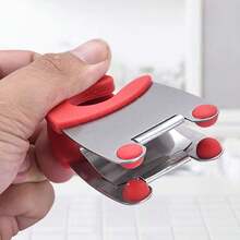1pc Kitchen Pot Holder With Plate Gripper & Hook, Multifunctional Cooking Tools Heat-resistant Utensil Holder - Red - View 8