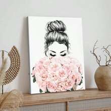 1 Tranh canvas có khung gỗ, hình cô gái cầm hoa, tranh vẽ, tranh áp phích canvas, tranh nghệ thuật trang trí nhà cửa, tranh trang trí tường, thích hợp cho phòng khách, phòng ngủ, văn phòng, nhà hàng, quán bar, chống thấm nước, tranh in, tác phẩm nghệ thuật. Kích thước 12x16 inch. - Nhiều màu - Xem 3