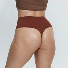 BREEZILYCARE 5pcs Plus Size Seamless High Waist Tanga Panties - Multicolor - View 4