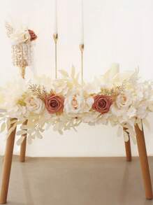 1 件婚礼拱门花，人造花婚礼拱门仪式标志婚礼椅，婚礼装饰，节日装饰，派对装饰用品，婚礼用品，情人节，礼物 - 白色 - 查看 4