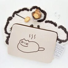 1pc Cartoon Animal Pattern Inner Bag For 11'' Tablet Protective Cover / 13'' 14'' Laptop Sleeve - Beige - View 1
