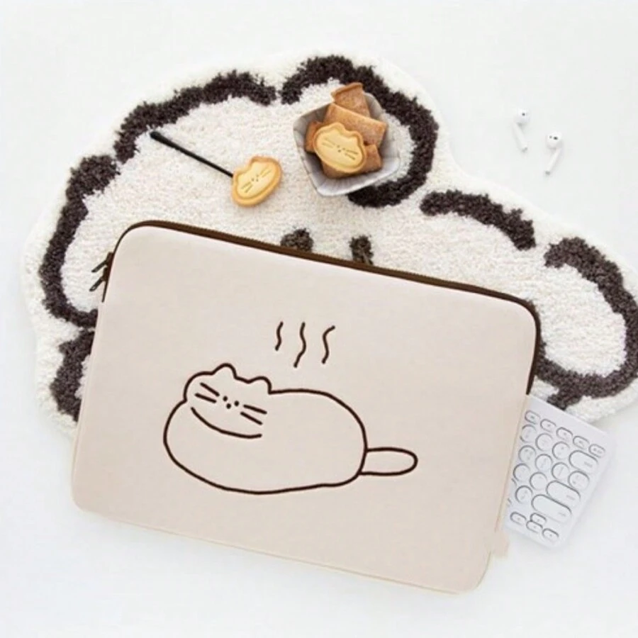 1pc Cartoon Animal Pattern Inner Bag For 11'' Tablet Protective Cover / 13'' 14'' Laptop Sleeve - Beige - View 1