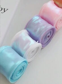 1 pièce Accessoire pour cheveux en organza irisé avec dégradé laser, bord à volants, nœud papillon, jouet lumineux méduse, ruban d'emballage de gâteau, matériel de décoration en dentelle DIY, Noël