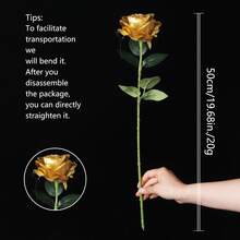 3 piezas Decoraciones artificiales de rosas para bodas, festivales, fiestas y decoración del hogar - Oro rosa - Ver 2