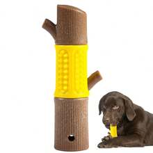 1支黃色竹製寵物咀嚼玩具,耐用的磨牙棒