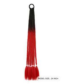 萬聖節和聖誕節時尚彩色6大單股髮包,黑色,紅色彩色麻花辮,適用於日常假期的彩色髮編和聖誕節萬聖節髮編時尚髮編髮包