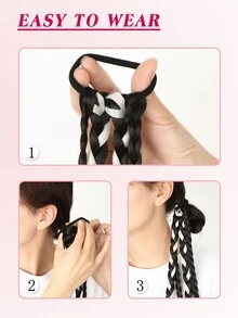 時尚延長 6 條辮子一體合成耐熱接髮黑色紅色金銀絲棕色藍色白色綠色多色彩色編織頭髮巨型辮子用於日常假期角色扮演派對和新年禮物編織時尚辮子延長頭髮 1 件 - 彩色 - 查看 9