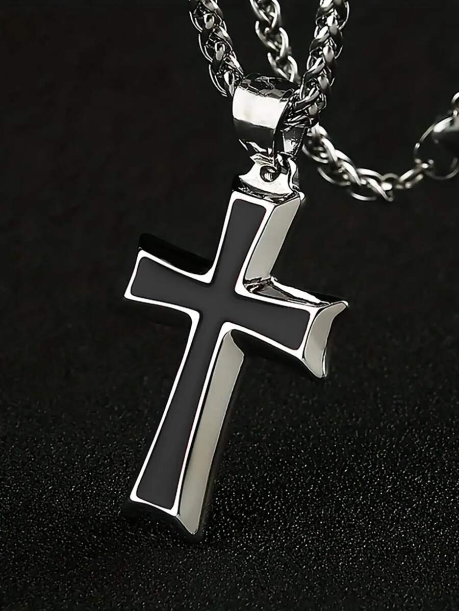 1 Pieza Collar Colgante De Cruz Gótica Para Hombres - colgante de moda - Ver 1