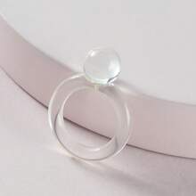 1件欧美风格树脂、亚克力和水钻装饰彩色戒指朋克风个性化精致时尚首饰节日礼物（女士款）