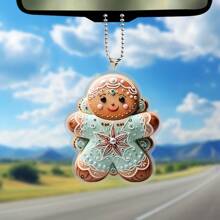 1入2d扁平有機玻璃薑餅人聖誕掛飾多功能鑰匙扣裝飾禮品配件,內置吊墜,聖誕裝飾薄板,家居裝飾,節日裝飾,房間裝飾