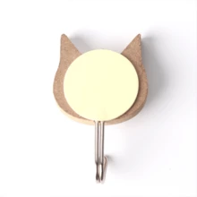 3pcs/set Cartoon Wooden Animal Shaped Wall Hooks - Mocha Brown - View 7