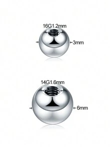 50pcs Replacement Ball & Barbell Tongue Ring Parts 14g 16g Stainless Steel Body Jewelry For Diy