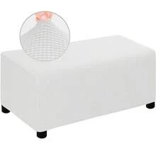 1 Miếng Dệt hoa Nguyên chất Màu sắc Bọc chân ghế , Đơn giản hiện đại Polyester Chất xơ Đàn hồi Chống bụi , Chống trầy xước Giày Thay đổi Bao ghế , Phòng khách , Khách sạn Đồ nội thất Người bảo vệ - trắng - Xem 1