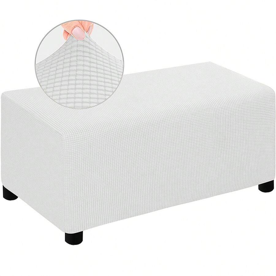 1 Miếng Dệt hoa Nguyên chất Màu sắc Bọc chân ghế , Đơn giản hiện đại Polyester Chất xơ Đàn hồi Chống bụi , Chống trầy xước Giày Thay đổi Bao ghế , Phòng khách , Khách sạn Đồ nội thất Người bảo vệ - trắng - Xem 1