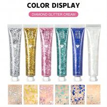 1pc Glitter Solid Color Eye Shadow Glitter Cream With Golden Shimmer For Highlighting Body &Face, Stage Makeup - Gold - View 11