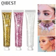 1pc Glitter Solid Color Eye Shadow Glitter Cream With Golden Shimmer For Highlighting Body &Face, Stage Makeup - Gold - View 3