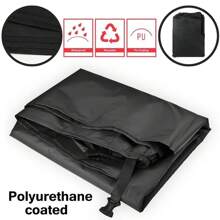 1入黑上銀下190t聚酯銼塔布電動車套,銀塗層牛津布機車雨衣、防曬防塵套 - 黑色 - 查看 3