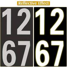 10pcs 2-inch Silver Reflective Numbers Sticker, Waterproof Adhesive Sticker Label, For Mailbox, Doorplate, House Number, Nighttime Visibility - Silver - View 8