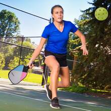 Susimdom Pickleball拍組,2支粉色拍子與4個室外pickcleballs及攜帶袋 - 粉色 - 查看 5