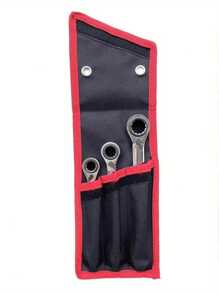 Double Head Reversible Ratchet Wrench Set Plum Quick Ratchet Wrench, Two-Way Mirror Polished Wrench Set, Four-In-One Metric Repair Tools Set Combination - Silver - View 4