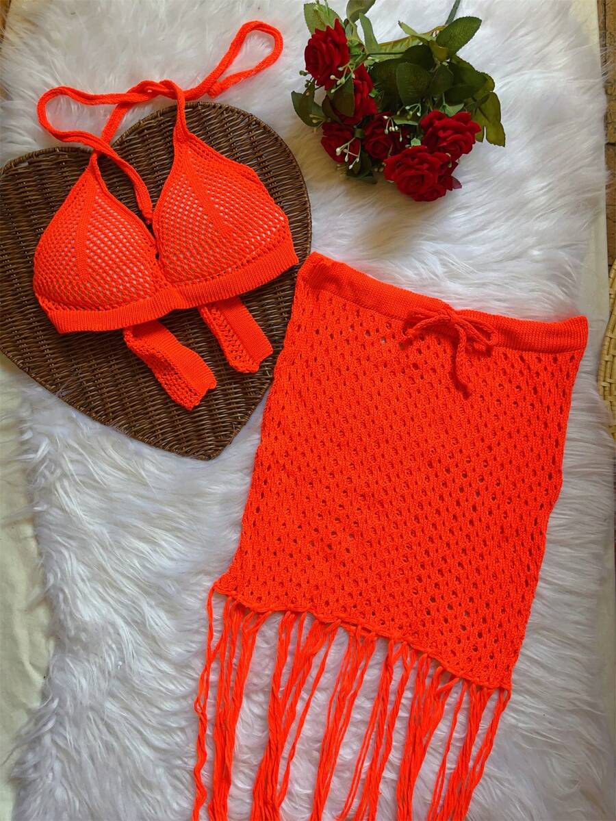Women Sweater Co-ords - Orange - View 1