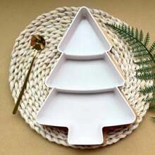 1pc Creative Christmas Gift Tree Shape Tray, Fruit Plate, Household Nuts, Snack Tray, Portable Dinner Plate, Christmas Gift Holiday Party Tray, Plastic Fruit Plate, Home Kitchen Supply,Kitchen,Christmas Gift