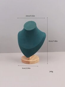 1入組絲絨肖像項鍊展示架,用於珠寶展示 - 綠色 - 查看 2
