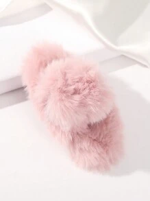 1 Kẹp Tóc Sang Trọng Màu Trơn Cho Mùa Thu Đông Dễ Thương - Hồng - Xem 5