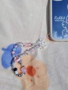 粉色熊和棕櫚樹diy手機殼掛繩 - 彩色 - 查看 2