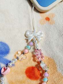 粉色熊和棕櫚樹diy手機殼掛繩 - 彩色 - 查看 4