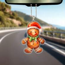 1入組2d平面有機玻璃薑餅人聖誕掛飾多功能鑰匙扣裝飾禮品配件,內部吊飾,聖誕裝飾膠合板,家居裝飾,假日裝飾,房間裝飾