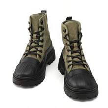 Canvas Boots Autumn & Winter High Top Work Boots For Men - Army Green - View 8