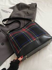 Túi Xô Thời Trang Tươi Mới Và Đơn Giản Với Kết Cấu Cao Cấp - màu đen - Xem 7