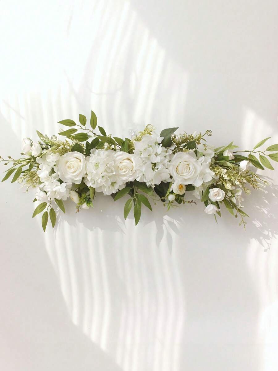 1 件婚礼拱门花，人造花婚礼拱门仪式标志婚礼椅，婚礼装饰，节日装饰，派对装饰用品，婚礼用品，情人节，礼物 - 白色 - 查看 1