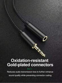 3.5 公釐輔助插孔音訊延長線,公對母,耳機或智慧型手機轉接器。適用於汽車、耳機、ipod、電話、家庭立體聲 Mp3 播放器、家庭劇院系統等 - 黑色 - 查看 2