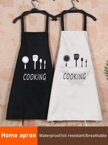 Waterproof & Oilproof Kitchen Apron, Adult Unisex Waist Apron For Cooking & Work - Light Grey - View 3