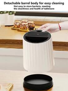 1pc Kitchen Rotatable Knife Block Multifunctional Storage Box For Cutlery Utensils - Black & White - Black and White - View 5