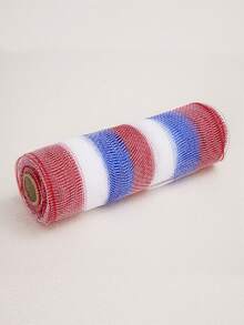 1個紅色網紗線,diy花圈裝飾鉤織,可用於聖誕樹,禮品包裝,婚禮假日派對後台裝飾用品