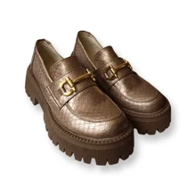 mocasín piel 100% en - Dorado - Ver 3