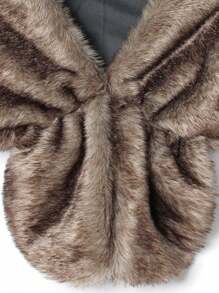 1 件女式時尚優雅披肩圍巾新娘婚禮人造毛絨長斗篷圍巾保暖服裝配件圍巾