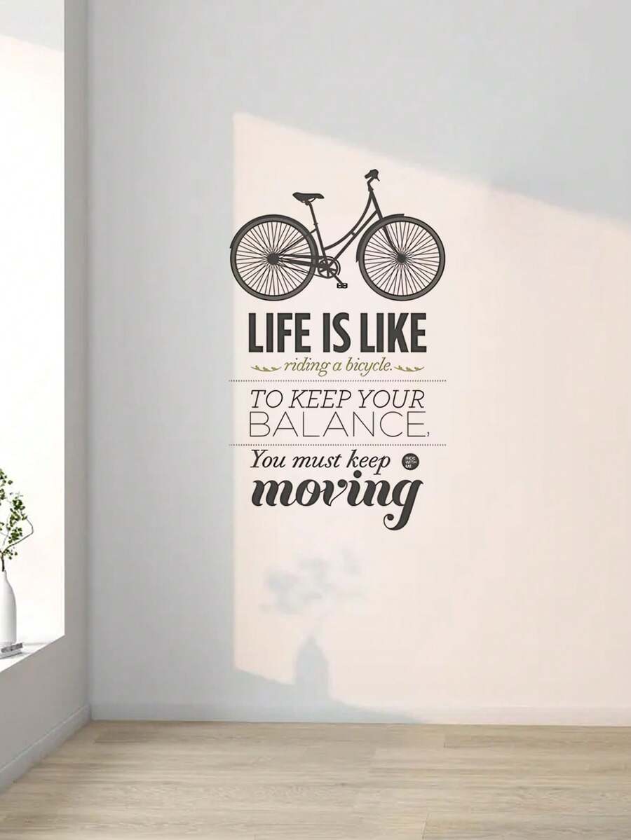 mama look 1款復古腳踏車和激勵人心的名言壁紙貼紙,用於臥室,客廳裝飾,自粘式