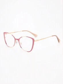 1 件装粉色猫眼镜框时尚变色眼镜女士旅行日常服装配饰