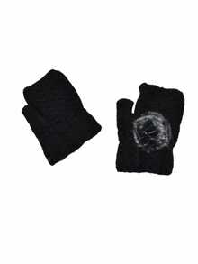 Gloves Mittens With Pompom - 深灰色 - 查看 3