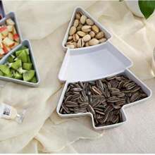 1pc Creative Christmas Gift Tree Shape Tray, Fruit Plate, Household Nuts, Snack Tray, Portable Dinner Plate, Christmas Gift Holiday Party Tray, Plastic Fruit Plate, Home Kitchen Supply,Kitchen,Christmas Gift