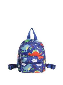 Cartoon Dinosaur Nylon Backpack - Blue - View 7