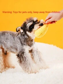 1 Pieza Juguete De Camarón De Peluche Para Mascotas Con Sonido, Solo Para Mascotas - Amarillo - Ver 3