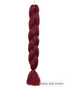24英寸巨型编织合成假发接发，酒红色巨型编织假发，适合女性DIY编织 - 酒紅色 - 查看 3