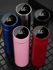 Botella De Agua De Acero Inoxidable Con Medición Inteligente De Temperatura - Blanco - Ver 2